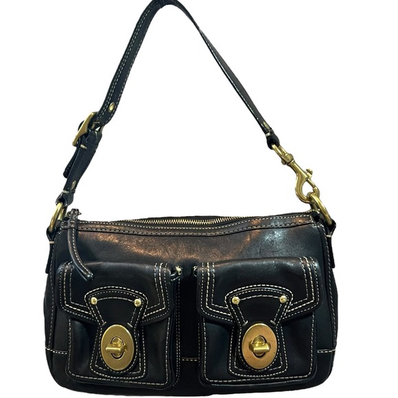 Vintage Coach Legacy Turnlock Leather Satchel Bag Purse 12868 - Picture 2 of 11